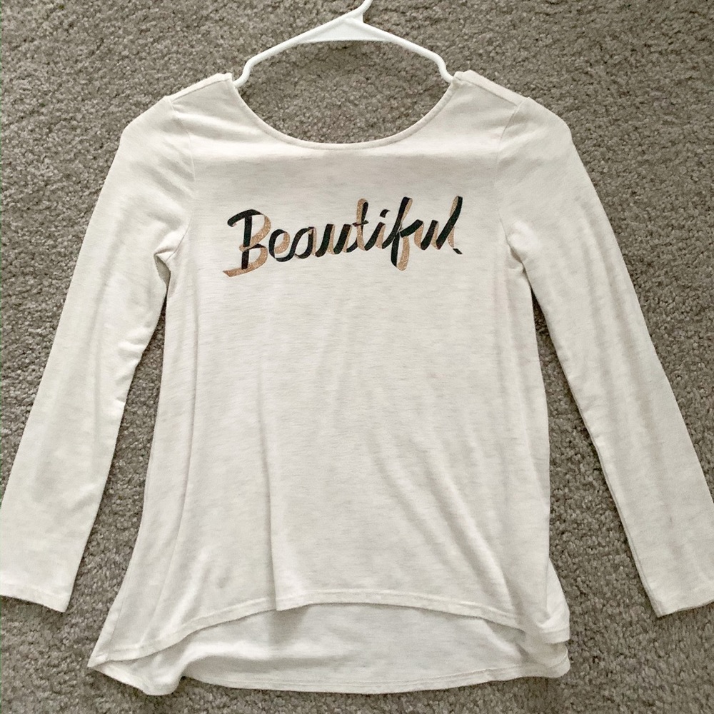 Old Navy White Shirt “Beautiful”